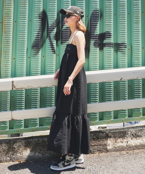 SHAGGIE(シャギー)の「ワッシャーロングワンピース(ワンピース・レディース・ブラック/イエロー/ブルー/ピンク・FREE)」の6枚目の写真