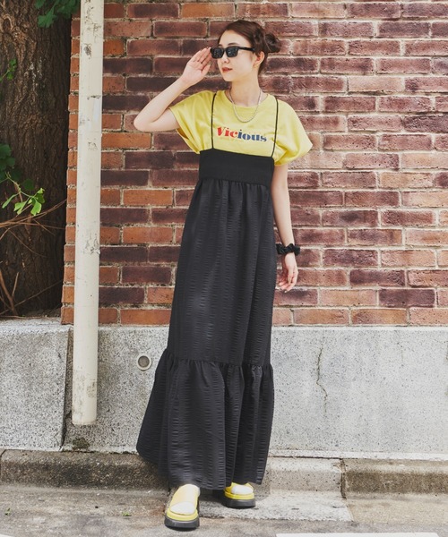 SHAGGIE(シャギー)の「ワッシャーロングワンピース(ワンピース・レディース・ブラック/イエロー/ブルー/ピンク・FREE)」の9枚目の写真