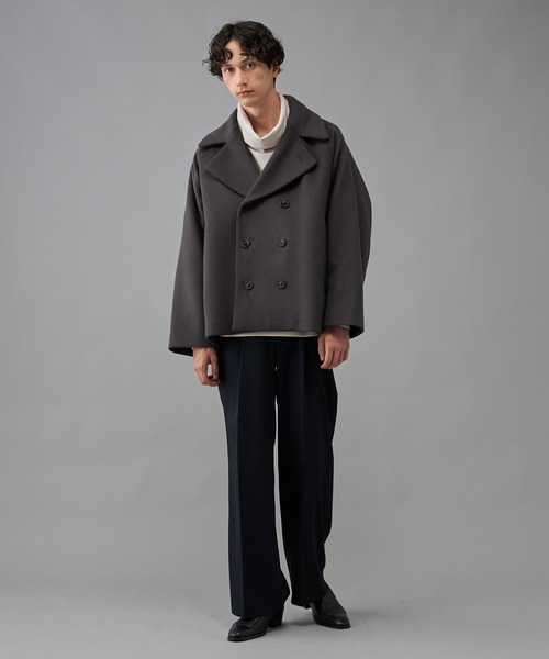 Lui's（ルイス）の「ハイクオリティ メルトンワイドPコート（ピーコート・メンズ・ブラック/グレー/グリーン・SMALL/MEDIUM）」の17枚目の写真