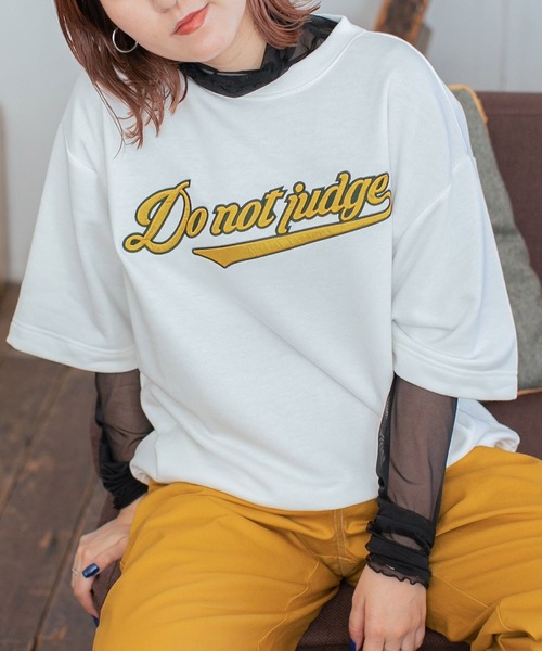 PBLIM（ページボーイリム）の「PAGEBOYLIM/サテンロゴスウェットT（Tシャツ/カットソー・レディース・レッド/オフホワイト/杢グレー・MEDIUM/LARGE）」の2枚目の写真