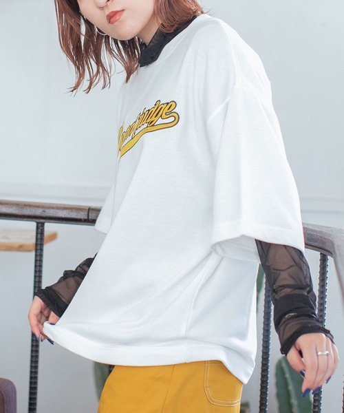 PBLIM（ページボーイリム）の「PAGEBOYLIM/サテンロゴスウェットT（Tシャツ/カットソー・レディース・レッド/オフホワイト/杢グレー・MEDIUM/LARGE）」の14枚目の写真