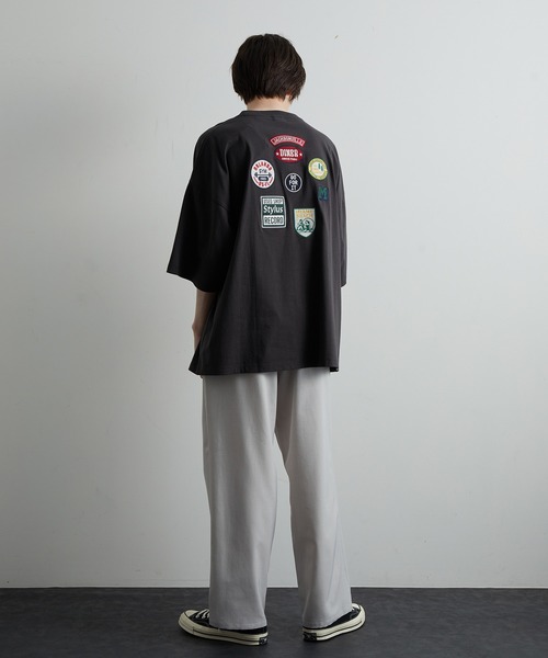 JUNRED（ジュンレッド）の「ランダムワッペンルーズTシャツ（Tシャツ/カットソー・メンズ・チャコールグレー/ホワイト・S/M/L）」の15枚目の写真