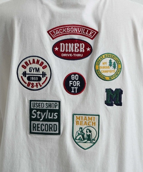 JUNRED（ジュンレッド）の「ランダムワッペンルーズTシャツ（Tシャツ/カットソー・メンズ・チャコールグレー/ホワイト・S/M/L）」の16枚目の写真