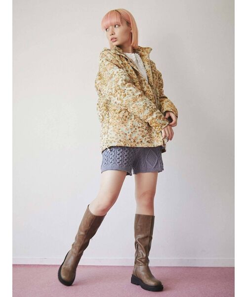 merry jenny（メリージェニー）の「daisyジャガードキルティングジャケット（マウンテンパーカー・レディース・ブラック/イエロー・FREE）」の9枚目の写真