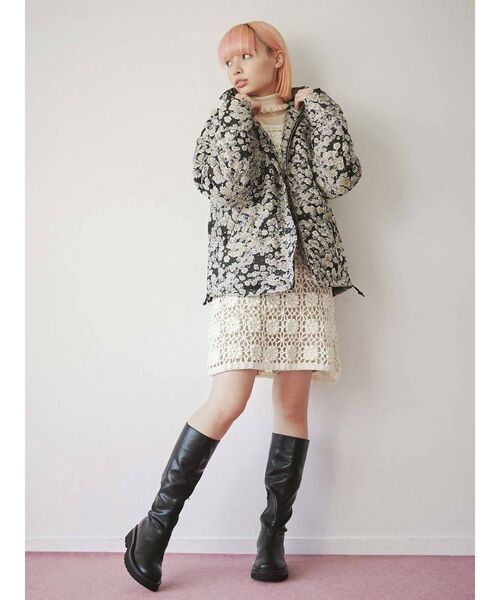 merry jenny（メリージェニー）の「daisyジャガードキルティングジャケット（マウンテンパーカー・レディース・ブラック/イエロー・FREE）」の21枚目の写真