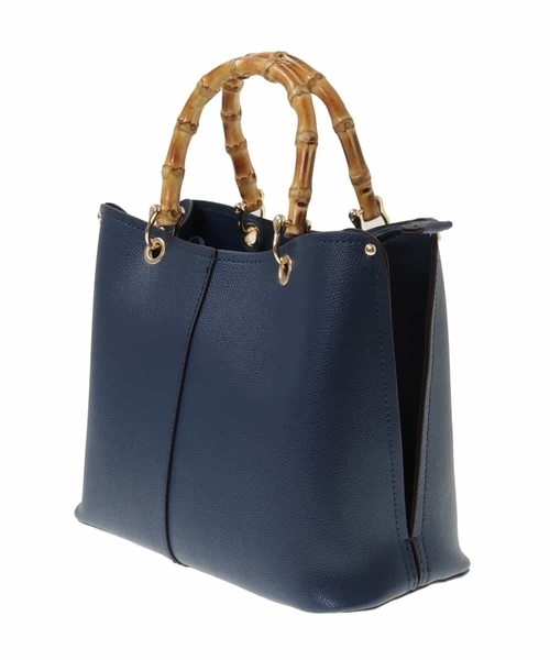 OFUON le MK（オフオンルエムケー）の「【2WAY】バンブーハンドルバッグ（トートバッグ・レディース・レッド/グレー/ネイビー・38）」の4枚目の写真