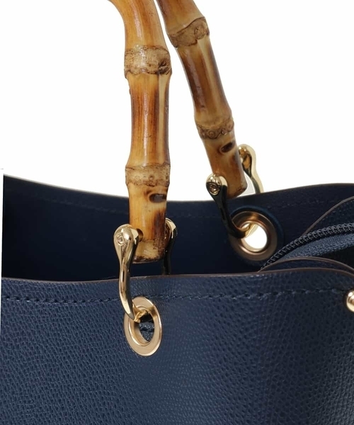 OFUON le MK（オフオンルエムケー）の「【2WAY】バンブーハンドルバッグ（トートバッグ・レディース・レッド/グレー/ネイビー・38）」の9枚目の写真