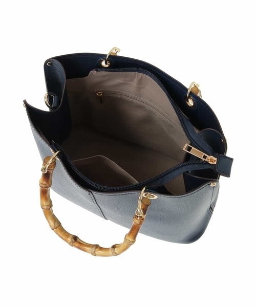 OFUON le MK（オフオンルエムケー）の「【2WAY】バンブーハンドルバッグ（トートバッグ・レディース・レッド/グレー/ネイビー・38）」の5枚目の写真