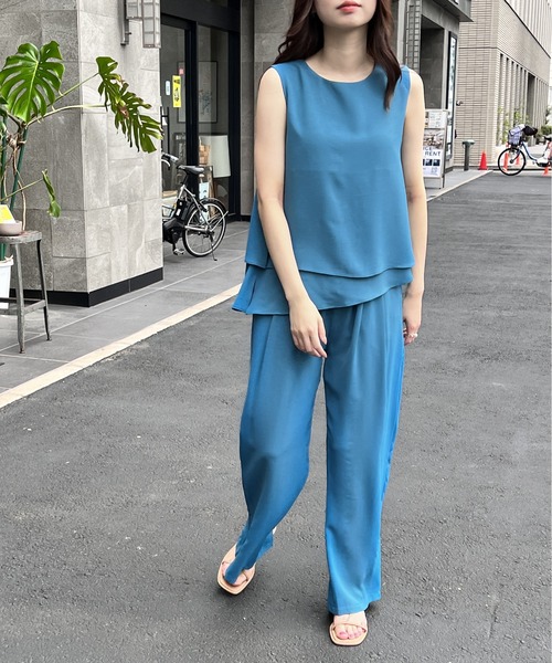 one way（ワンウェイ）の「BACKスリットタックパンツ（その他パンツ・レディース・ライトブルー/ブラック/ベージュ・FREE）」の3枚目の写真