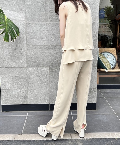 one way（ワンウェイ）の「BACKスリットタックパンツ（その他パンツ・レディース・ライトブルー/ブラック/ベージュ・FREE）」の13枚目の写真