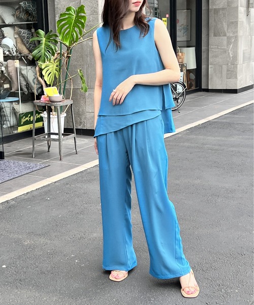 one way（ワンウェイ）の「BACKスリットタックパンツ（その他パンツ・レディース・ライトブルー/ブラック/ベージュ・FREE）」の9枚目の写真