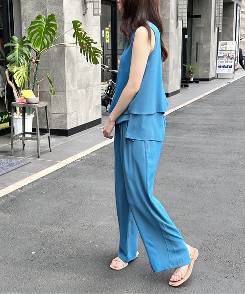 one way（ワンウェイ）の「BACKスリットタックパンツ（その他パンツ・レディース・ライトブルー/ブラック/ベージュ・FREE）」の12枚目の写真