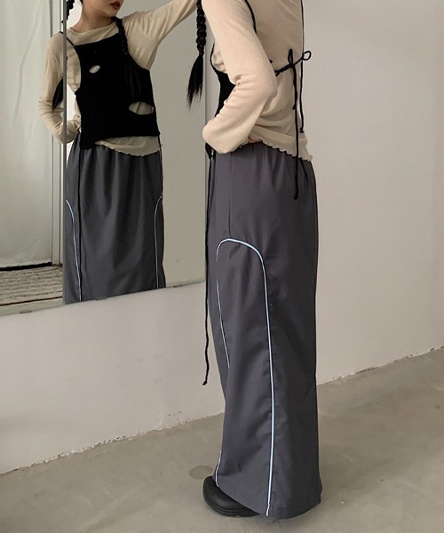 chuclla（チュクラ）の「レイヤード ニット キャミベスト chw22s163（キャミソール・レディース・グリーン/ブラック・FREE）」の13枚目の写真