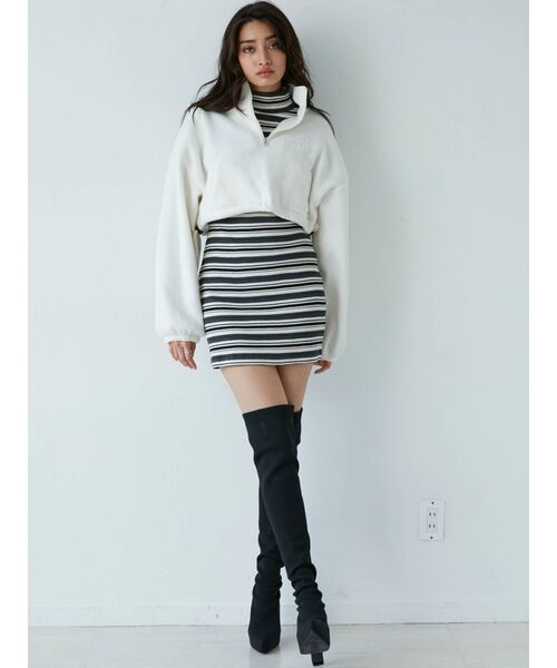 GYDA（ジェイダ）の「G SQUAREフリースアノラックショートトップス（Tシャツ/カットソー・レディース・オフホワイト/チャコールグレー/ピンク・FREE）」の19枚目の写真