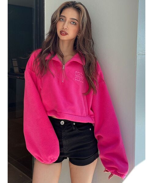 GYDA（ジェイダ）の「G SQUAREフリースアノラックショートトップス（T