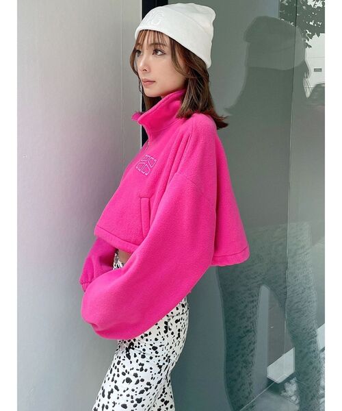 GYDA（ジェイダ）の「G SQUAREフリースアノラックショートトップス（Tシャツ/カットソー・レディース・オフホワイト/チャコールグレー/ピンク・FREE）」の20枚目の写真