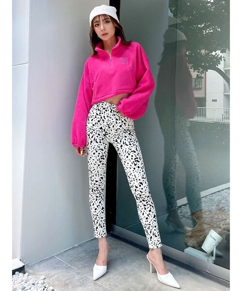 GYDA（ジェイダ）の「G SQUAREフリースアノラックショートトップス（Tシャツ/カットソー・レディース・オフホワイト/チャコールグレー/ピンク・FREE）」の9枚目の写真