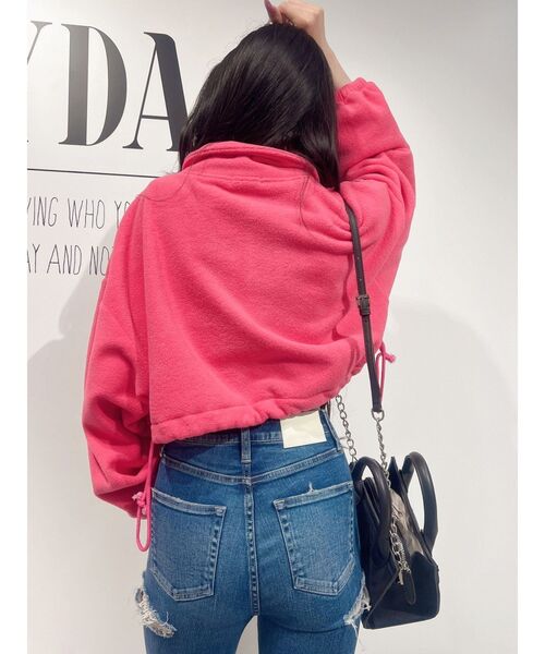 GYDA（ジェイダ）の「G SQUAREフリースアノラックショートトップス（Tシャツ/カットソー・レディース・オフホワイト/チャコールグレー/ピンク・FREE）」の18枚目の写真