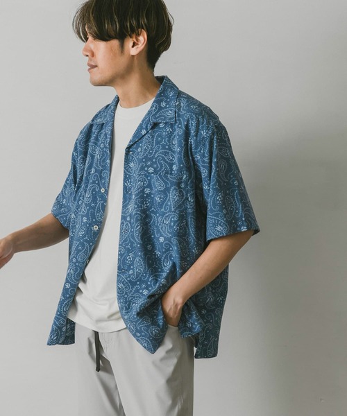URBAN RESEARCH DOORS(アーバンリサーチドアーズ)の「ペイズリープリントショートスリーブシャツ(シャツ/ブラウス・メンズ・チャコールグレー/ブルー/ブラウン・MEDIUM/LARGE)」の8枚目の写真