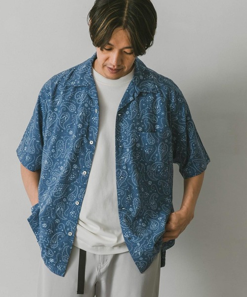 URBAN RESEARCH DOORS(アーバンリサーチドアーズ)の「ペイズリープリントショートスリーブシャツ(シャツ/ブラウス・メンズ・チャコールグレー/ブルー/ブラウン・MEDIUM/LARGE)」の9枚目の写真