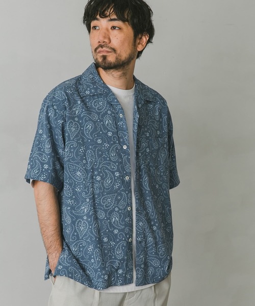 URBAN RESEARCH DOORS(アーバンリサーチドアーズ)の「ペイズリープリントショートスリーブシャツ(シャツ/ブラウス・メンズ・チャコールグレー/ブルー/ブラウン・MEDIUM/LARGE)」の14枚目の写真