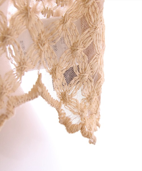 clear(クリア)の「長袖刺繍シアーシャツ≪2022AW新作≫(シャツ/ブラウス・レディース・ブラック/ベージュ/オフホワイト・F)」の5枚目の写真