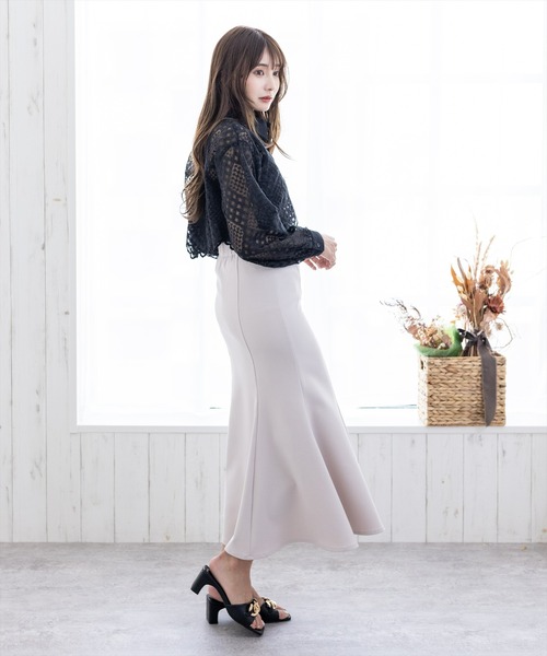 clear(クリア)の「長袖刺繍シアーシャツ≪2022AW新作≫(シャツ/ブラウス・レディース・ブラック/ベージュ/オフホワイト・F)」の22枚目の写真