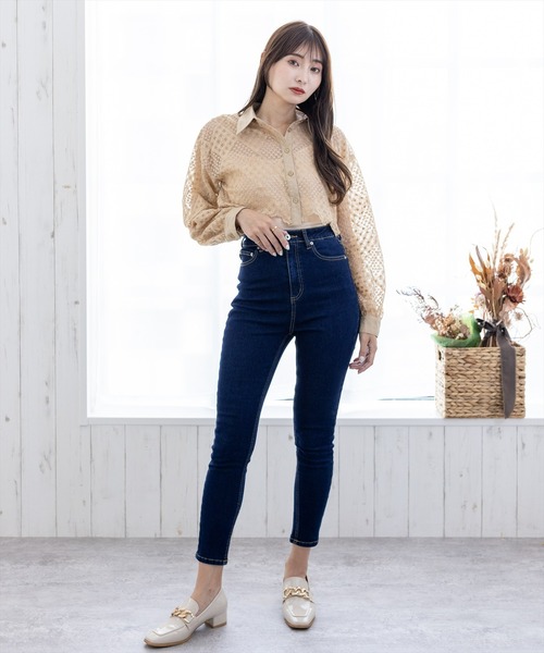 clear(クリア)の「長袖刺繍シアーシャツ≪2022AW新作≫(シャツ/ブラウス・レディース・ブラック/ベージュ/オフホワイト・F)」の20枚目の写真
