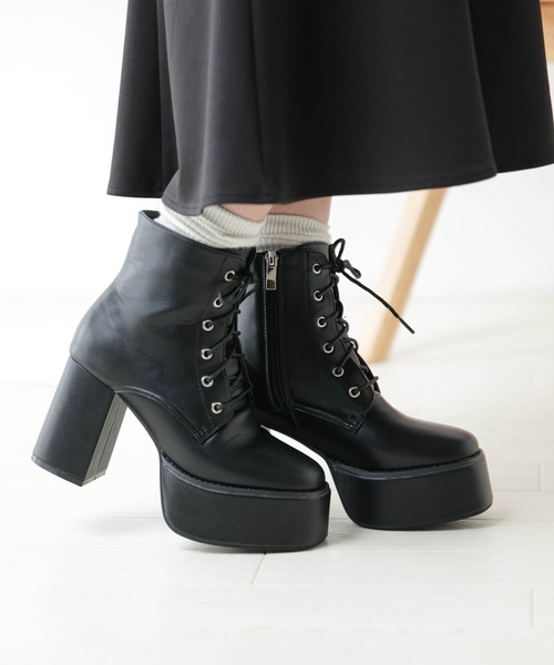 WEGO（ウィゴー）の「WEGO/ボリュームヒールブーツ（ブーツ・レディース・ブラック系その他/ブラック・LARGE/MEDIUM）」の15枚目の写真