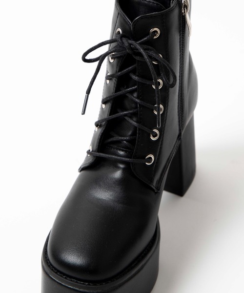 WEGO（ウィゴー）の「WEGO/ボリュームヒールブーツ（ブーツ・レディース・ブラック系その他/ブラック・LARGE/MEDIUM）」の7枚目の写真