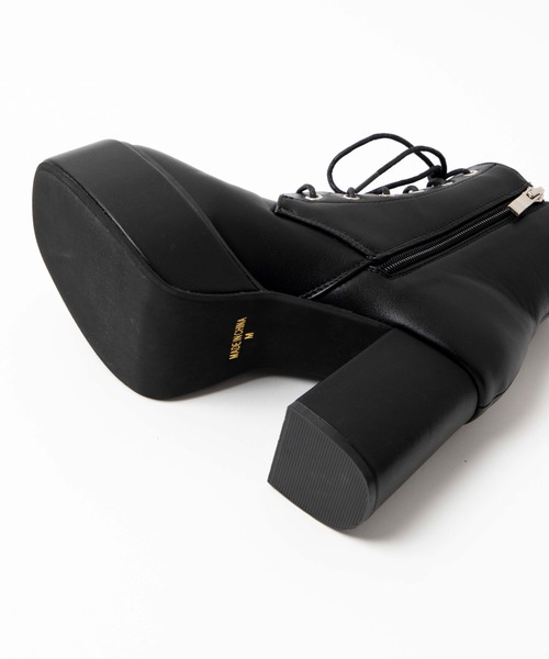 WEGO（ウィゴー）の「WEGO/ボリュームヒールブーツ（ブーツ・レディース・ブラック系その他/ブラック・LARGE/MEDIUM）」の5枚目の写真