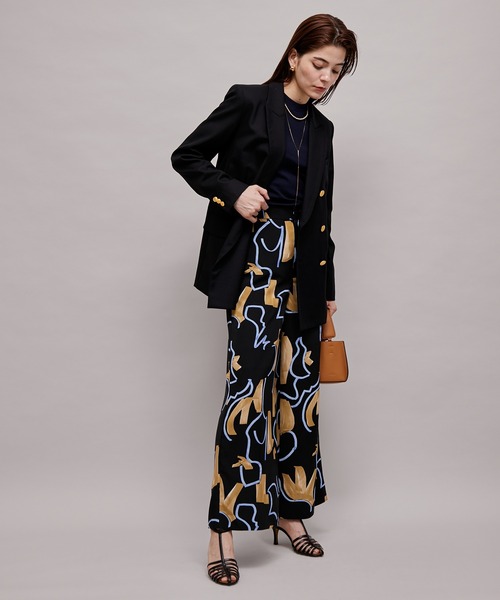 ROPE'（ロペ）の「オリジナルプリント柄ワイドストレートパンツ（その他パンツ・レディース・ブラック/ベージュ/ベージュ系その他・38/36）」の9枚目の写真