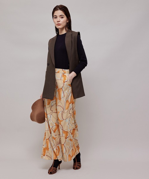 ROPE'（ロペ）の「オリジナルプリント柄ワイドストレートパンツ（その他パンツ・レディース・ブラック/ベージュ/ベージュ系その他・38/36）」の4枚目の写真