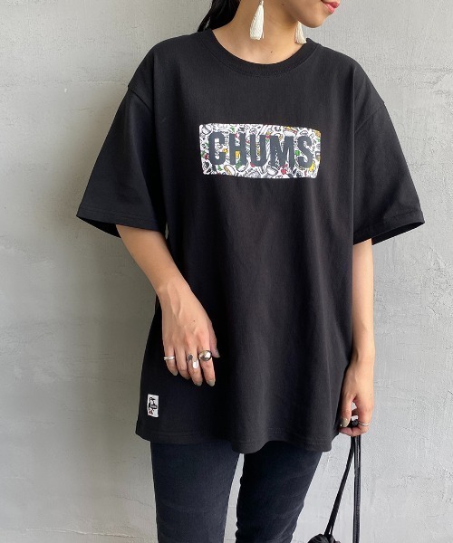 CHUMS（チャムス）の「【WEB限定】[CHUMS/チャムス] BBQボートロゴプリント ショートスリーブTシャツ（Tシャツ/カットソー・レディース・ホワイト/ブラック/イエロー・XL/L/M）」の2枚目の写真
