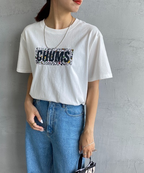 CHUMS（チャムス）の「【WEB限定】[CHUMS/チャムス] BBQボートロゴプリント ショートスリーブTシャツ（Tシャツ/カットソー・レディース・ホワイト/ブラック/イエロー・XL/L/M）」の10枚目の写真