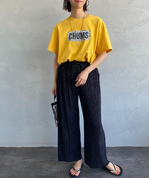 CHUMS（チャムス）の「【WEB限定】[CHUMS/チャムス] BBQボートロゴプリント ショートスリーブTシャツ（Tシャツ/カットソー・レディース・ホワイト/ブラック/イエロー・XL/L/M）」の8枚目の写真