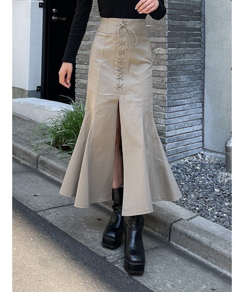 ENVYM(アンビー)の「フロントスリットマーメイドSK(スカート・レディース・ブラック/モカ・FREE)」の8枚目の写真