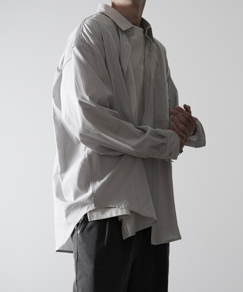 RUUBON(ルーボン)の「【RUUBON】relax cotton broad shirt / リラックス コットンブロードシャツ(シャツ/ブラウス・メンズ・ホワイト/ブラック/グレー系/ベージュ系/ブラック系/サックスブルー/ブルー系・S/M/L)」の10枚目の写真