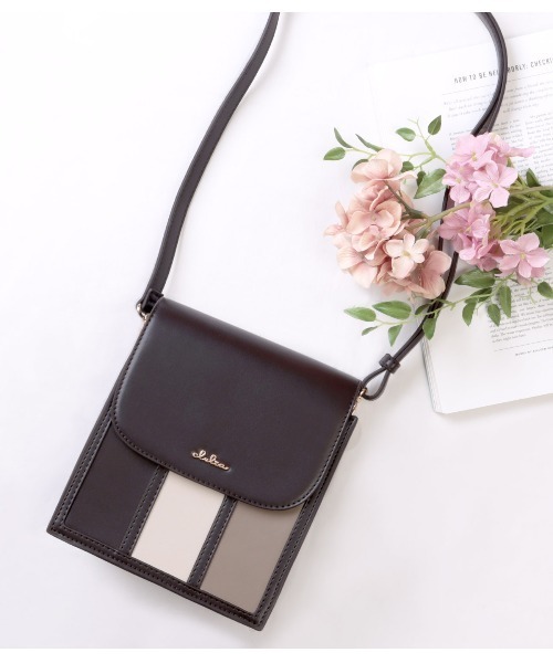 Clelia（クレリア）の「ストライプスクエアミニショルダーバッグ（ショルダーバッグ・レディース・グレー系その他/パープル系その他/ピンク系その他/ブラウン系その他/ラベンダー・ONE SIZE）」の8枚目の写真