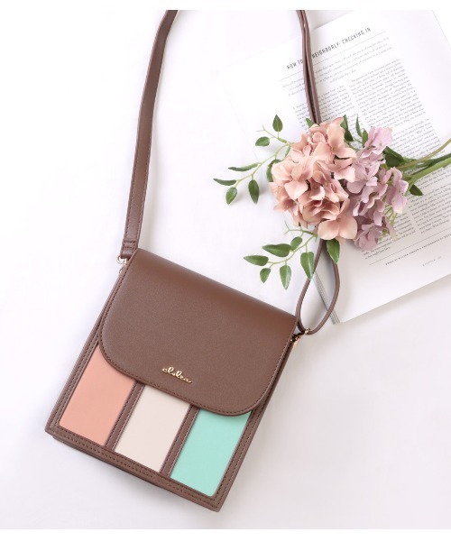 Clelia（クレリア）の「ストライプスクエアミニショルダーバッグ（ショルダーバッグ・レディース・グレー系その他/パープル系その他/ピンク系その他/ブラウン系その他/ラベンダー・ONE SIZE）」の11枚目の写真