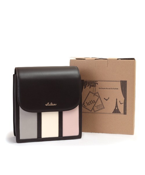 Clelia（クレリア）の「ストライプスクエアミニショルダーバッグ（ショルダーバッグ・レディース・グレー系その他/パープル系その他/ピンク系その他/ブラウン系その他/ラベンダー・ONE SIZE）」の6枚目の写真