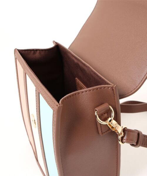 Clelia（クレリア）の「ストライプスクエアミニショルダーバッグ（ショルダーバッグ・レディース・グレー系その他/パープル系その他/ピンク系その他/ブラウン系その他/ラベンダー・ONE SIZE）」の12枚目の写真