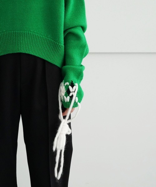 YOHEI OHNO(ヨウヘイオオノ)の「YOHEI OHNO Sweater with Argyle Hands(ニット/セーター・レディース・グリーン・36)」の10枚目の写真