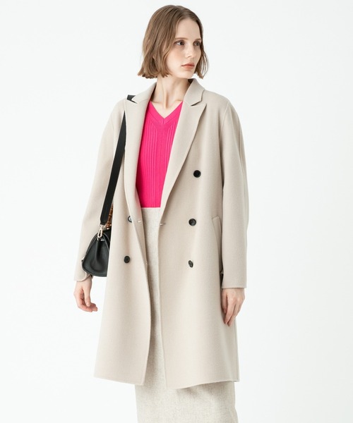allureville（アルアバイル）の「リバーチェスターコート（チェスターコート・レディース・ベージュ/グリーン/ネイビー/ピンク・1/2）」の2枚目の写真