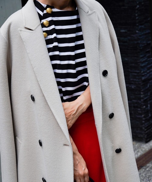 allureville（アルアバイル）の「リバーチェスターコート（チェスターコート・レディース・ベージュ/グリーン/ネイビー/ピンク・1/2）」の16枚目の写真