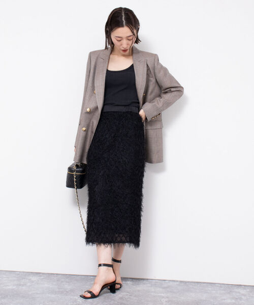 NOLLEY’S Sophi(ノーリーズソフィ)の「フリンジジャガードミディスカート(スカート・レディース・オフホワイト/ブラック・36/38)」の17枚目の写真