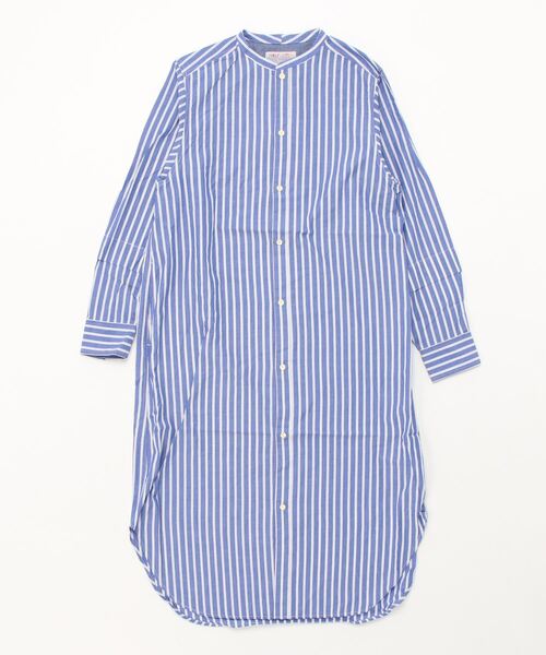 TOBILA(トビラ)の「TOBILA/トビラ ストライプMIXレモンスターパッチワークリバーシブル付け襟OP(シャツワンピース・レディース・ブルー/グリーン・FREE)」の14枚目の写真