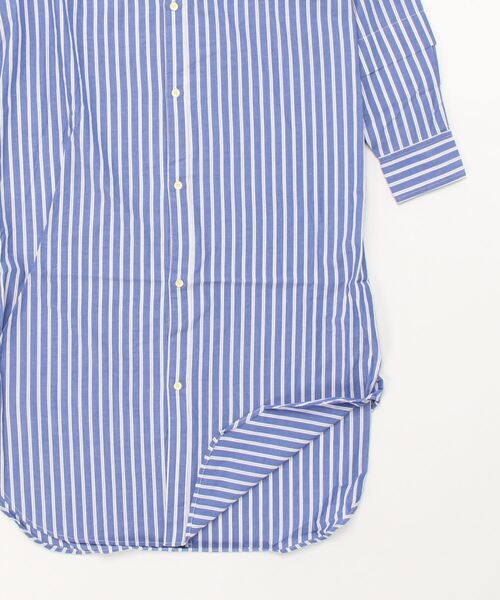 TOBILA(トビラ)の「TOBILA/トビラ ストライプMIXレモンスターパッチワークリバーシブル付け襟OP(シャツワンピース・レディース・ブルー/グリーン・FREE)」の15枚目の写真