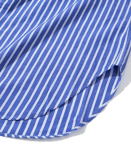 TOBILA(トビラ)の「TOBILA/トビラ ストライプMIXレモンスターパッチワークリバーシブル付け襟OP(シャツワンピース・レディース・ブルー/グリーン・FREE)」の7枚目の写真