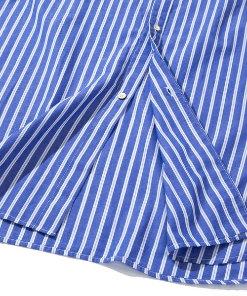 TOBILA(トビラ)の「TOBILA/トビラ ストライプMIXレモンスターパッチワークリバーシブル付け襟OP(シャツワンピース・レディース・ブルー/グリーン・FREE)」の8枚目の写真